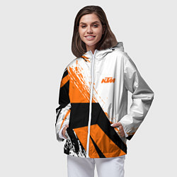 Ветровка с капюшоном женская KTM КТМ Z, цвет: 3D-белый — фото 2