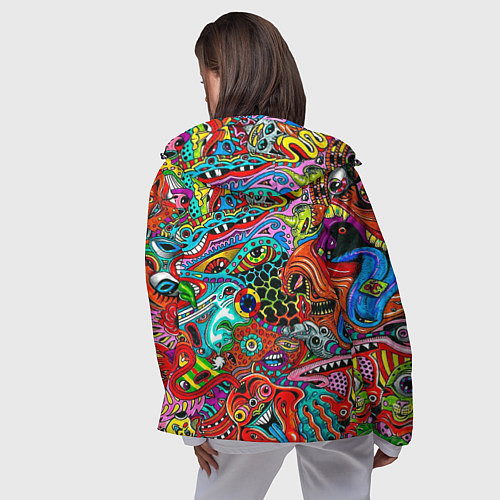 Женская ветровка Яркая абстракция bright abstraction / 3D-Черный – фото 4