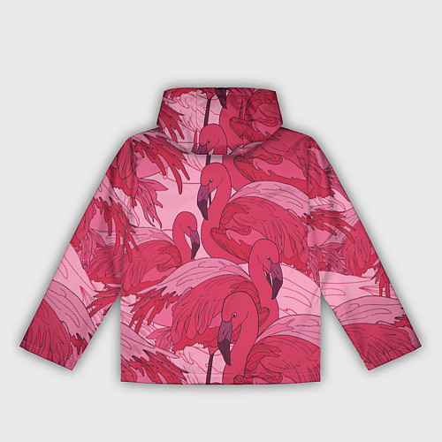 Женская ветровка Розовые фламинго / 3D-Белый – фото 2