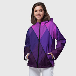 Ветровка с капюшоном женская Спортивный ромб, цвет: 3D-черный — фото 2