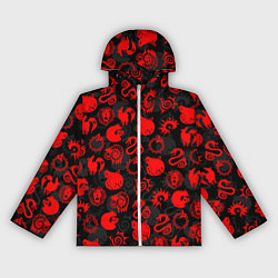 Ветровка с капюшоном женская СИМВОЛЫ ГРЕХОВ 7 DEADLY SINS, цвет: 3D-белый