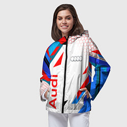 Ветровка с капюшоном женская AUDI АУДИ SPORT, цвет: 3D-черный — фото 2