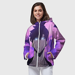 Ветровка с капюшоном женская Поднятие уровня в одиночку, цвет: 3D-белый — фото 2