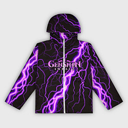 Ветровка с капюшоном женская GENSHIN IMPACT МОЛНИЯ НЕОН, цвет: 3D-белый