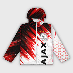 Ветровка с капюшоном женская FC AJAX AMSTERDAM ФК АЯКС, цвет: 3D-белый