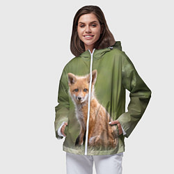 Ветровка с капюшоном женская Лисенок, цвет: 3D-белый — фото 2