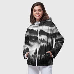 Ветровка с капюшоном женская ТУМАННЫЙ ЛЕС МРАЧНЫЙ ЛЕС, цвет: 3D-белый — фото 2