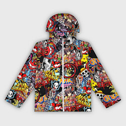 Ветровка с капюшоном женская Логотипы Аниме Мультиков, цвет: 3D-белый