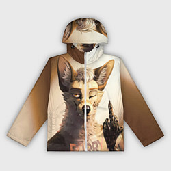 Ветровка с капюшоном женская Furry jackal, цвет: 3D-белый
