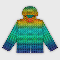 Ветровка с капюшоном женская POP IT СИМПЛ ДИМПЛ, цвет: 3D-белый