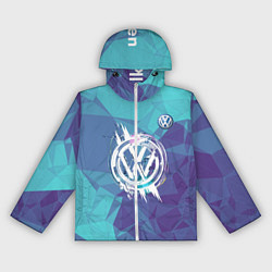 Ветровка с капюшоном женская VOLKSWAGEN, цвет: 3D-белый