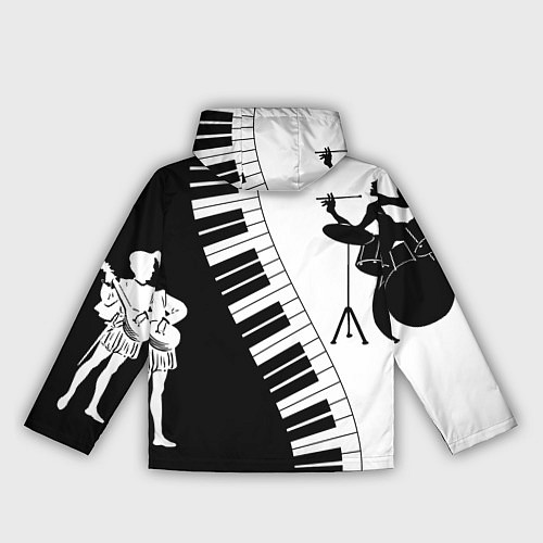Женская ветровка Черно Белое пианино / 3D-Белый – фото 2
