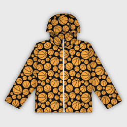 Ветровка с капюшоном женская Баскетбольные Мячи, цвет: 3D-белый