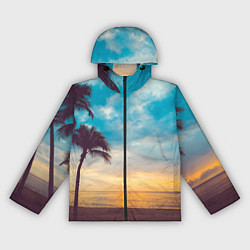 Ветровка с капюшоном женская Пейзаж, цвет: 3D-черный