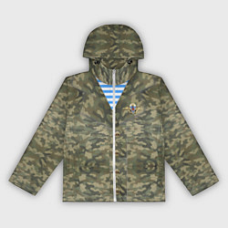 Ветровка с капюшоном женская Камуфляж ВДВ со значком, цвет: 3D-белый