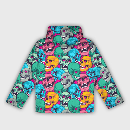 Женская ветровка Яркие черепа на розовом / 3D-Белый – фото 2