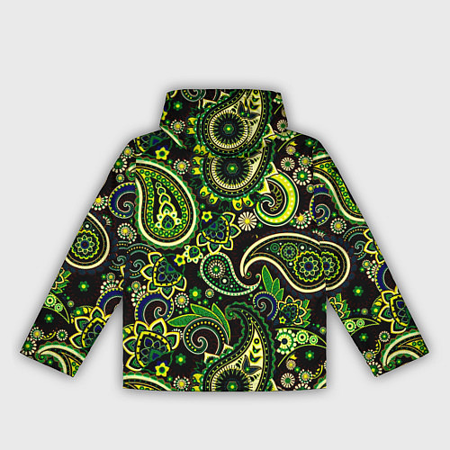 Женская ветровка Ярко зеленые славянские узоры / 3D-Черный – фото 2