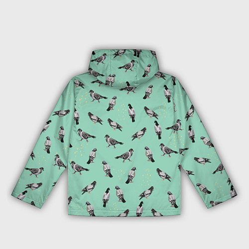 Женская ветровка Голуби на зеленом / 3D-Белый – фото 2