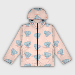 Ветровка с капюшоном женская Слоники, цвет: 3D-черный