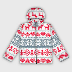 Ветровка с капюшоном женская Вязаный рисунок, цвет: 3D-черный