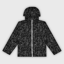 Ветровка с капюшоном женская Растительный орнамент черно-белый, цвет: 3D-белый