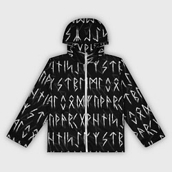 Ветровка с капюшоном женская СЛАВЯНСКИЕ СКАНДИНАВСКИЕ РУНЫ РУНИЧЕСКИЙ АЛФАВИТ, цвет: 3D-белый