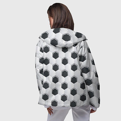 Женская ветровка Текстура футбольного мяча / 3D-Черный – фото 4