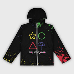 Ветровка с капюшоном женская Игра в кальмара: Фигурки, цвет: 3D-белый