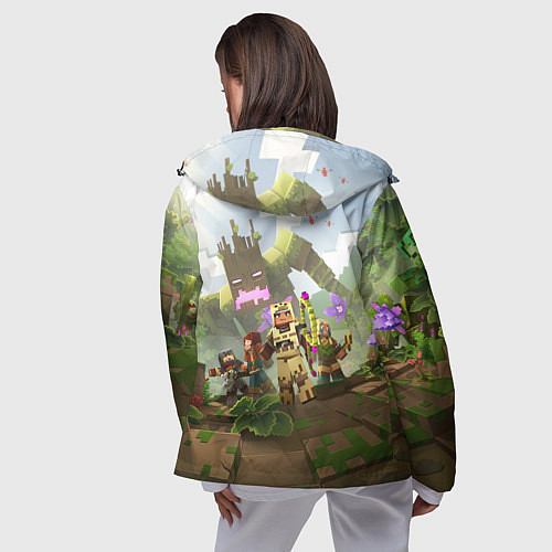 Женская ветровка МАЙНКРАФТ ГЕРОИ ПРОТИВ ЗЛА / 3D-Черный – фото 4