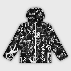 Ветровка с капюшоном женская BERSERK SYMBOL LOGO БЕРСЕРК СИМВОЛИКА ПАТТЕРН, цвет: 3D-белый