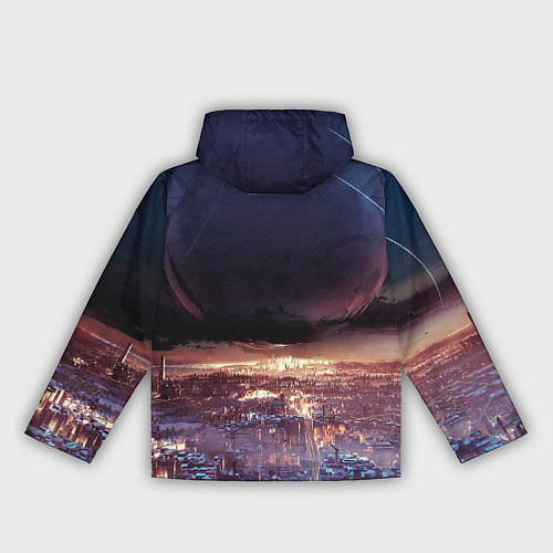 Женская ветровка ДЕСТИНИ ЗЕМЛЯ ХАБ, СТРАННИК НАД ГОРОДОМ / 3D-Черный – фото 2