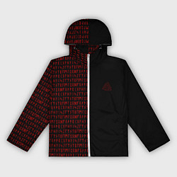 Ветровка с капюшоном женская ВАЛЬКНУТ РУНИЧЕСКИЙ АЛФАВИТ, цвет: 3D-белый