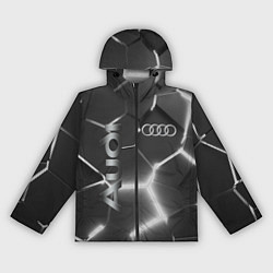Ветровка с капюшоном женская AUDI GREY 3D ПЛИТЫ, цвет: 3D-черный