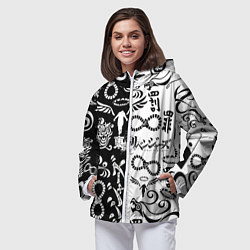 Ветровка с капюшоном женская ТОКИЙСКИЕ МСТИТЕЛИ ЛОГОБОМБИНГ ЧБ, цвет: 3D-белый — фото 2