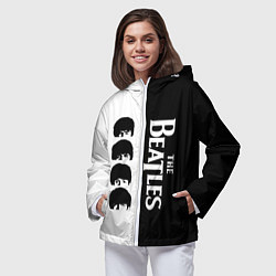 Ветровка с капюшоном женская The Beatles черно - белый партер, цвет: 3D-белый — фото 2