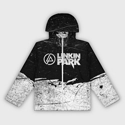Ветровка с капюшоном женская Линкин Парк Лого Рок ЧБ Linkin Park Rock, цвет: 3D-белый