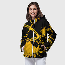 Ветровка с капюшоном женская Лента DANGER, цвет: 3D-белый — фото 2