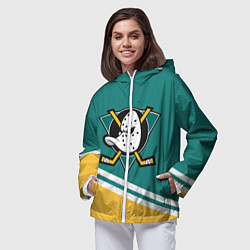 Ветровка с капюшоном женская Анахайм Дакс, NHL, цвет: 3D-белый — фото 2