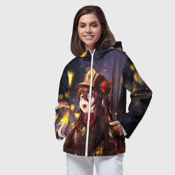 Ветровка с капюшоном женская Ху Тао Genshin Impact, цвет: 3D-белый — фото 2