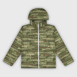 Ветровка с капюшоном женская Оружие камуфляж, цвет: 3D-белый