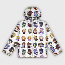 Ветровка с капюшоном женская Все герои Геншин Импакта чиби паттерн, цвет: 3D-белый