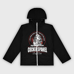 Ветровка с капюшоном женская Кокер-Спаниель Cocker Spaniel, цвет: 3D-белый