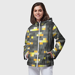 Ветровка с капюшоном женская Золотая руда - Minecraft, цвет: 3D-белый — фото 2