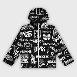 Ветровка с капюшоном женская RAP & HIP HOP LOGOS, цвет: 3D-белый