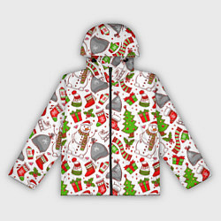 Ветровка с капюшоном женская Новый Год!, цвет: 3D-черный