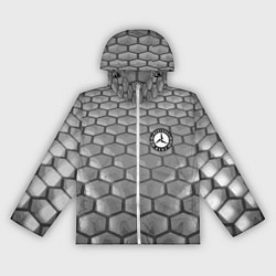 Ветровка с капюшоном женская Mercedes-Benz pattern, цвет: 3D-белый