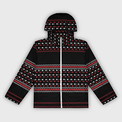 Ветровка с капюшоном женская НОВОГОДНИЙ ПАТТЕРН SWEATER, цвет: 3D-белый