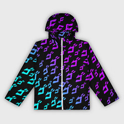 Ветровка с капюшоном женская JOJOS BIZARRE ADVENTURE NEON PATTERN НЕОН УЗОР, цвет: 3D-белый
