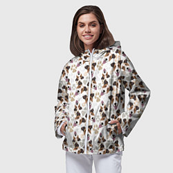 Ветровка с капюшоном женская Джек Рассел Терьер, цвет: 3D-белый — фото 2