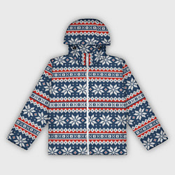 Ветровка с капюшоном женская Knitted Christmas Pattern, цвет: 3D-белый